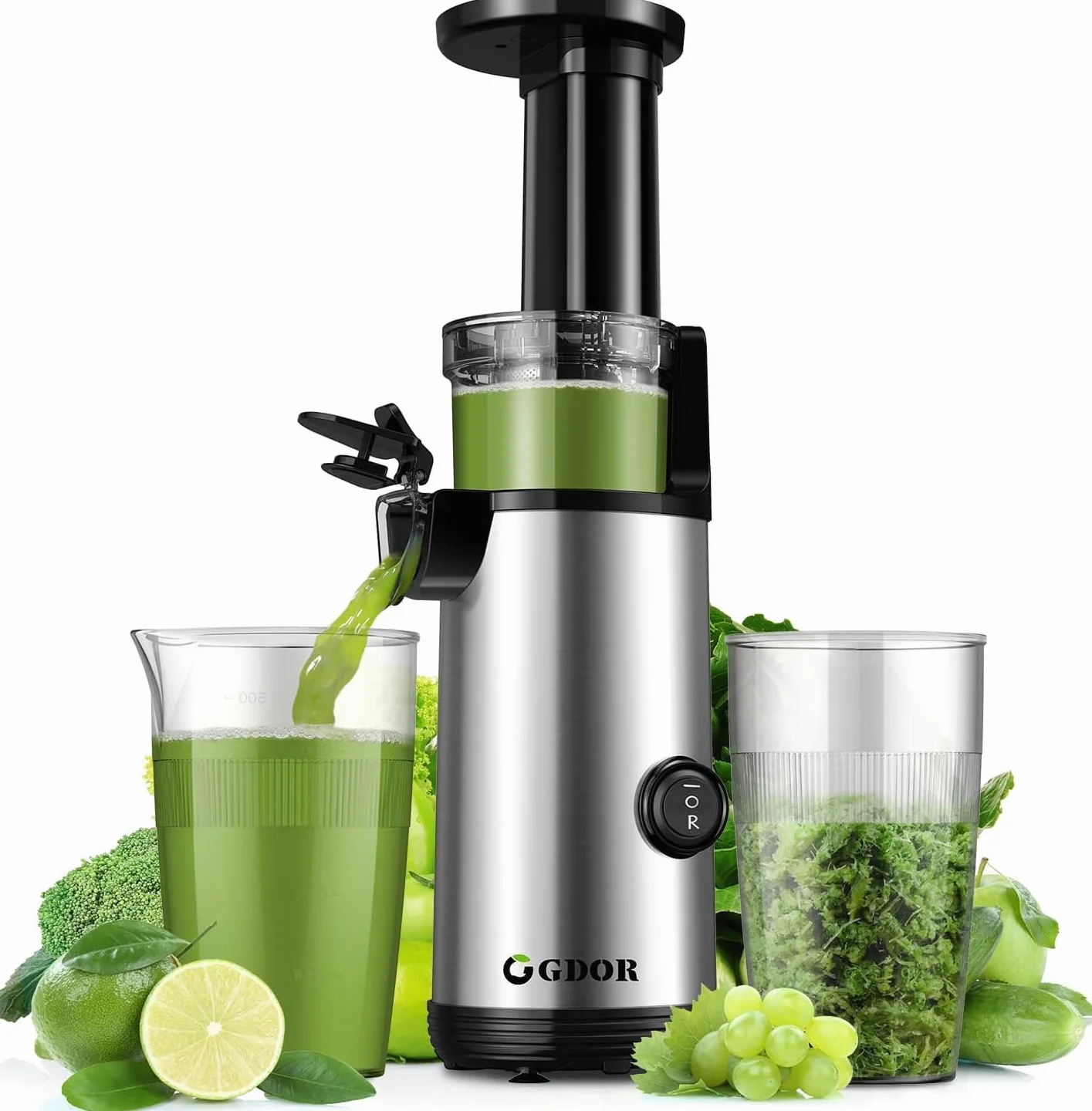 Extracteur de Jus Compact 600ml Faible Bruit Puissant Sans BPA Brosse Incluse