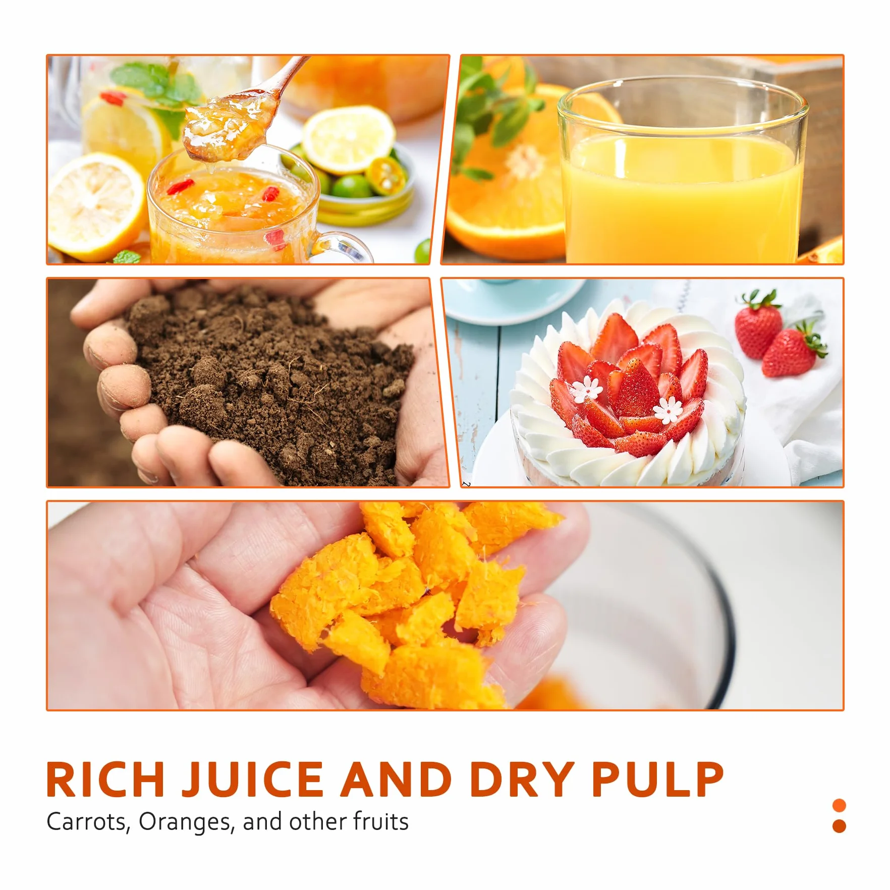 Muchen Extracteur de Jus Élite Presse-Agrumes à Froid Sans BPA Acier Inoxydable Double Tasse Anti-Blocage