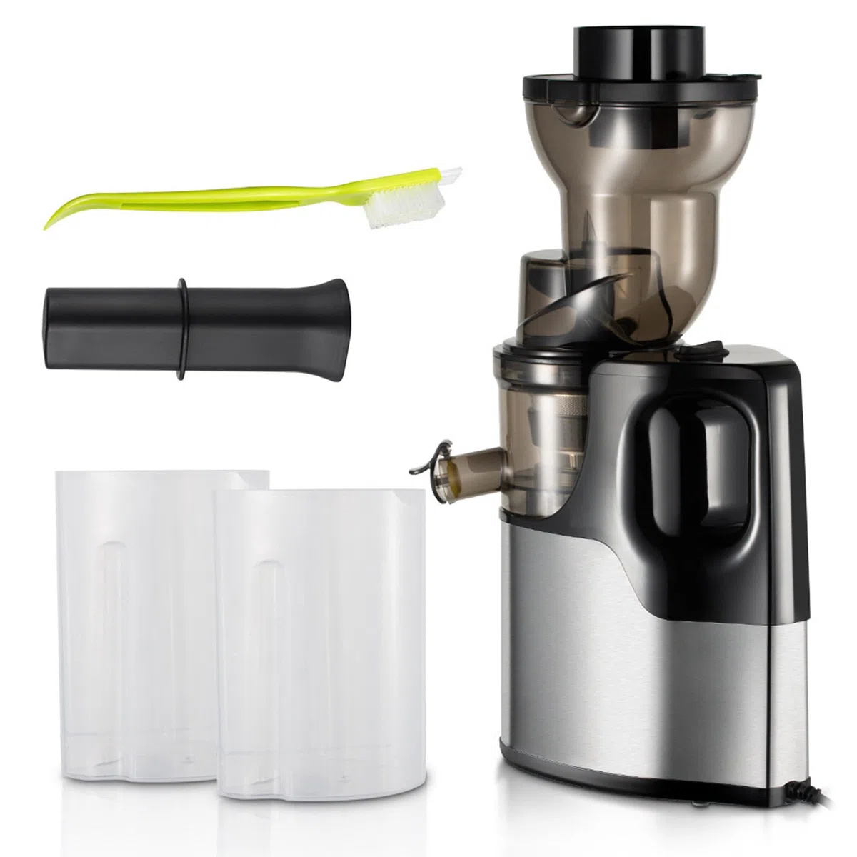 Extracteur De Jus Portable à Froid 1500 ML, Faible Vitesse Silencieux, 2 Vitesses, Fruits Et Légumes Entiers Grey