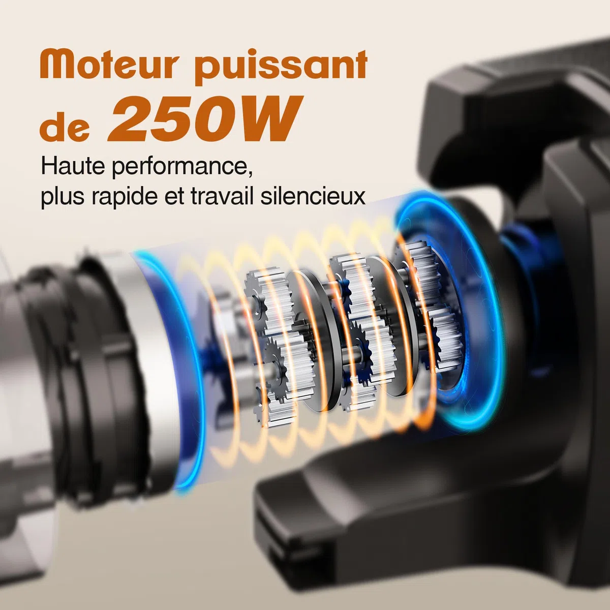 Fretta Extracteur de Jus à Mastication Lente, Grande Goulotte 135mm, Presse-agrumes Automatique 250W, Sans BPA