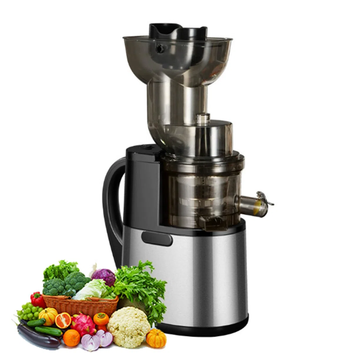 Extracteur De Jus Portable à Froid 1500 ML, Faible Vitesse Silencieux, 2 Vitesses, Fruits Et Légumes Entiers Grey